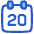 Date 20 Calendar Icon from Plump Duo Set
