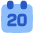 Date 20 Calendar Icon from Plump Flat Set