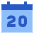 Date 20 Calendar Icon from Sharp Flat Set