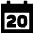 Date 20 Calendar Icon from Sharp Remix Set