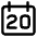 Date 20 Calendar Icon from Core Line Set