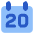 Date 20 Calendar Icon from Core Flat Set