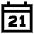 Date 21 Calendar Icon from Sharp Line Set