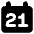 Date 21 Calendar Icon from Core Solid Set