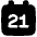 Date 21 Calendar Icon from Plump Solid Set