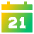Date 21 Calendar Icon from Sharp Gradient Set