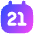 Date 21 Calendar Icon from Flex Gradient Set