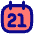 Date 21 Calendar Icon from Flex Pop Set