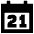 Date 21 Calendar Icon from Sharp Remix Set