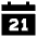 Date 21 Calendar Icon from Sharp Solid Set