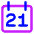 Date 21 Calendar Icon from Core Neon Set