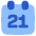 Date 21 Calendar Icon from Plump Flat Set