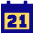 Date 21 Calendar Icon from Sharp Pop Set