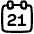 Date 21 Calendar Icon from Plump Line Set