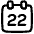 Date 22 Calendar Icon from Plump Line Set