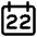 Date 22 Calendar Icon from Core Line Set