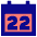 Date 22 Calendar Icon from Sharp Pop Set