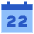 Date 22 Calendar Icon from Sharp Flat Set