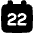 Date 22 Calendar Icon from Plump Solid Set