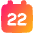 Date 22 Calendar Icon from Plump Gradient Set