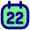 Date 22 Calendar Icon from Flex Pop Set