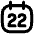 Date 22 Calendar Icon from Flex Remix Set