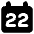 Date 22 Calendar Icon from Core Solid Set