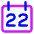 Date 22 Calendar Icon from Core Neon Set