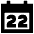 Date 22 Calendar Icon from Sharp Remix Set