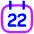 Date 22 Calendar Icon from Flex Neon Set