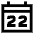 Date 22 Calendar Icon from Sharp Line Set