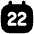 Date 22 Calendar Icon from Flex Solid Set