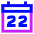 Date 22 Calendar Icon from Sharp Neon Set