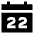 Date 22 Calendar Icon from Sharp Solid Set