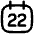 Date 22 Calendar Icon from Flex Line Set