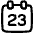 Date 23 Calendar Icon from Plump Line Set