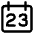 Date 23 Calendar Icon from Core Line Set