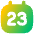 Date 23 Calendar Icon from Flex Gradient Set