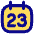 Date 23 Calendar Icon from Flex Pop Set