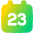 Date 23 Calendar Icon from Plump Gradient Set