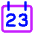 Date 23 Calendar Icon from Core Neon Set