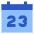 Date 23 Calendar Icon from Sharp Flat Set