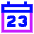 Date 23 Calendar Icon from Sharp Neon Set