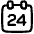 Date 24 Calendar Icon from Plump Line Set