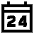 Date 24 Calendar Icon from Sharp Line Set