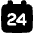 Date 24 Calendar Icon from Plump Solid Set