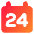 Date 24 Calendar Icon from Core Gradient Set