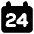 Date 24 Calendar Icon from Core Solid Set