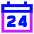 Date 24 Calendar Icon from Sharp Neon Set