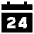 Date 24 Calendar Icon from Sharp Solid Set